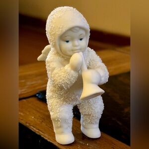 Vintage 1990’s Department 56 Snowbabies Horn Player Angel Figurine